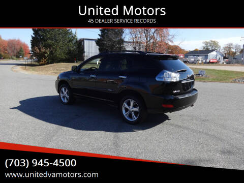 2008 Lexus RX 400h for sale at United Motors in Fredericksburg VA