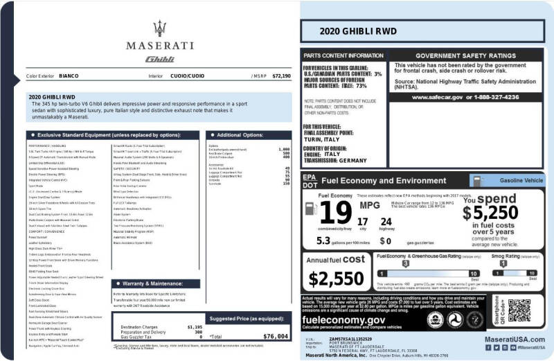 2020 Maserati Ghibli