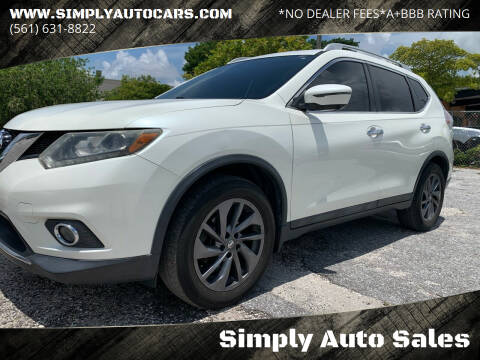 2016 Nissan Rogue for sale at Simply Auto Sales in Palm Beach Gardens FL