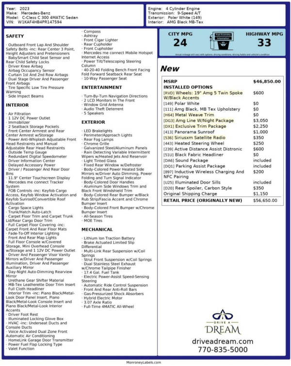 2023 Mercedes-Benz C-Class C 300 4MATIC