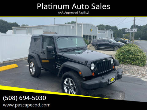 2012 Jeep Wrangler for sale at Platinum Auto Sales in South Yarmouth MA