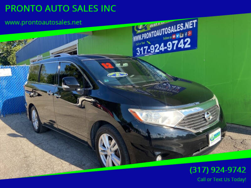 2012 Nissan Quest for sale at PRONTO AUTO SALES INC in Indianapolis IN