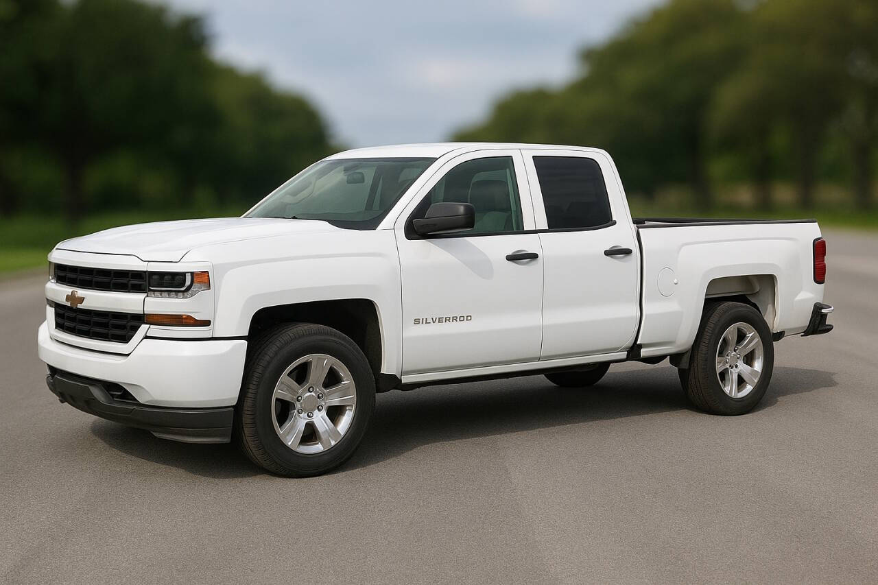 White 2018 Chevrolet Silverado 1500 Custom 4x2 Custom 4dr Double Cab 6.5 ft. SB 2