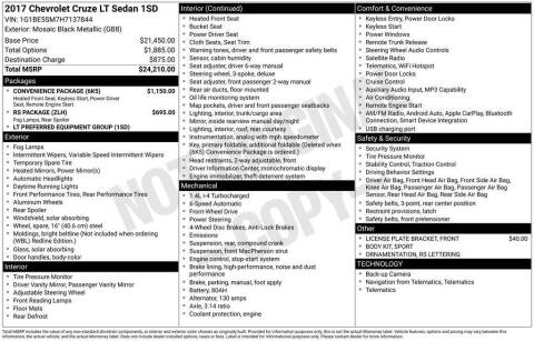 2017 Chevrolet Cruze LT Auto