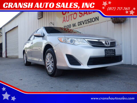 2013 Toyota Camry for sale at CRANSH AUTO SALES, INC in Arlington TX