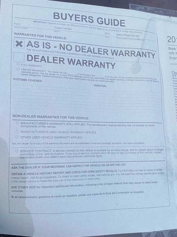 2010 Ford Transit Connect XL