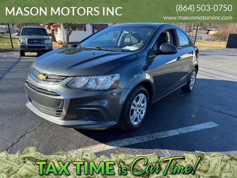 2019 Chevrolet Sonic for sale at MASON MOTORS INC in Spartanburg SC