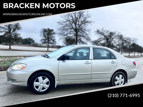 2003 Toyota Corolla for sale at BRACKEN MOTORS in San Antonio TX