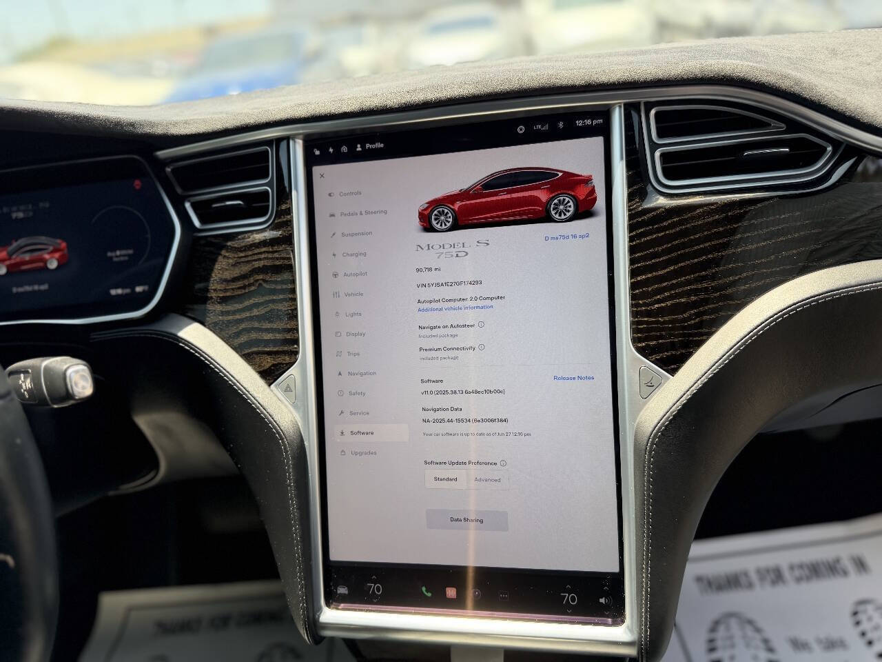 Beige 2016 Tesla Model S 75D AWD 75D 4dr Liftback (midyear release) 20