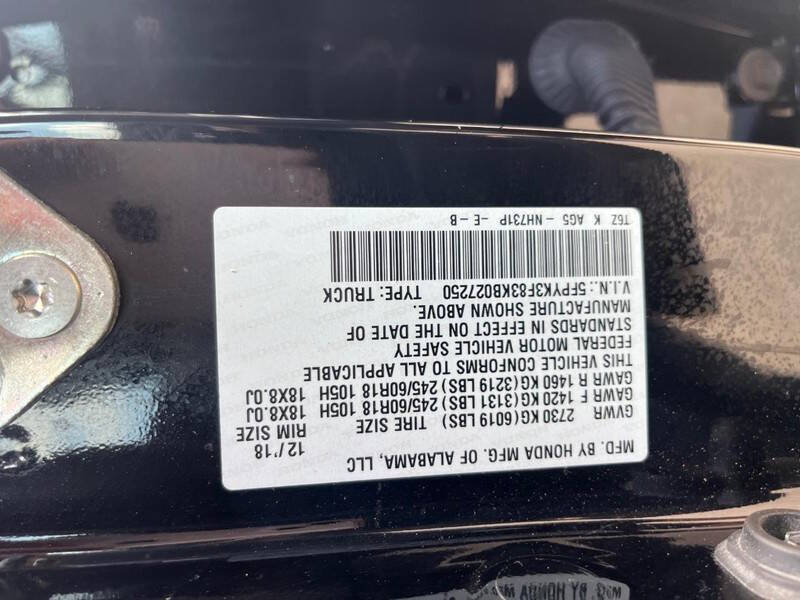 2019 Honda Ridgeline Black Edition