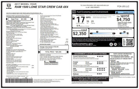 2017 RAM 1500 Lone Star