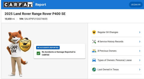 2025 Land Rover Range Rover P400 SE