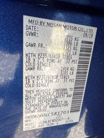 2020 Nissan Pathfinder S