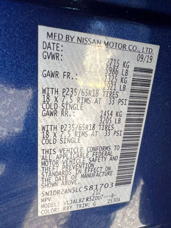 2020 Nissan Pathfinder S