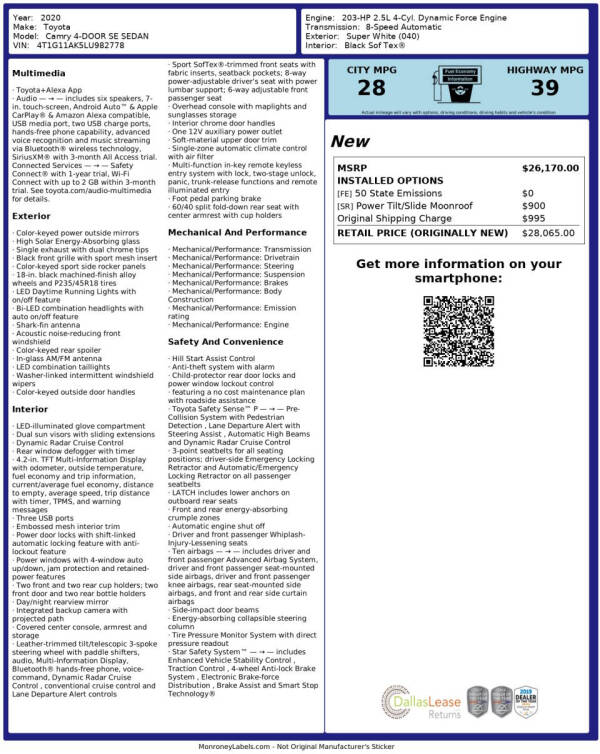 2020 Toyota Camry SE