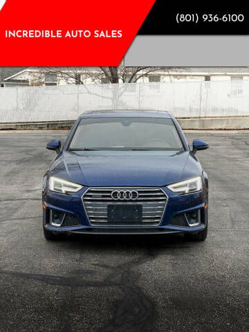 2019 Audi A4 for sale at INCREDIBLE AUTO SALES in Bountiful UT