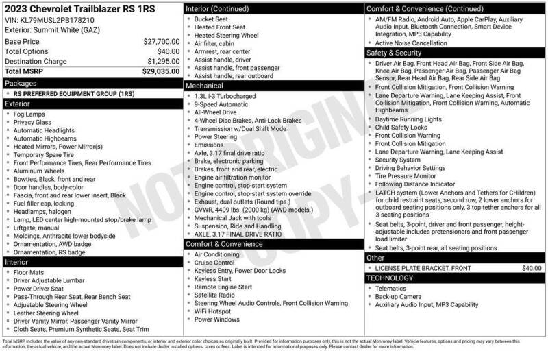 2023 Chevrolet TrailBlazer RS