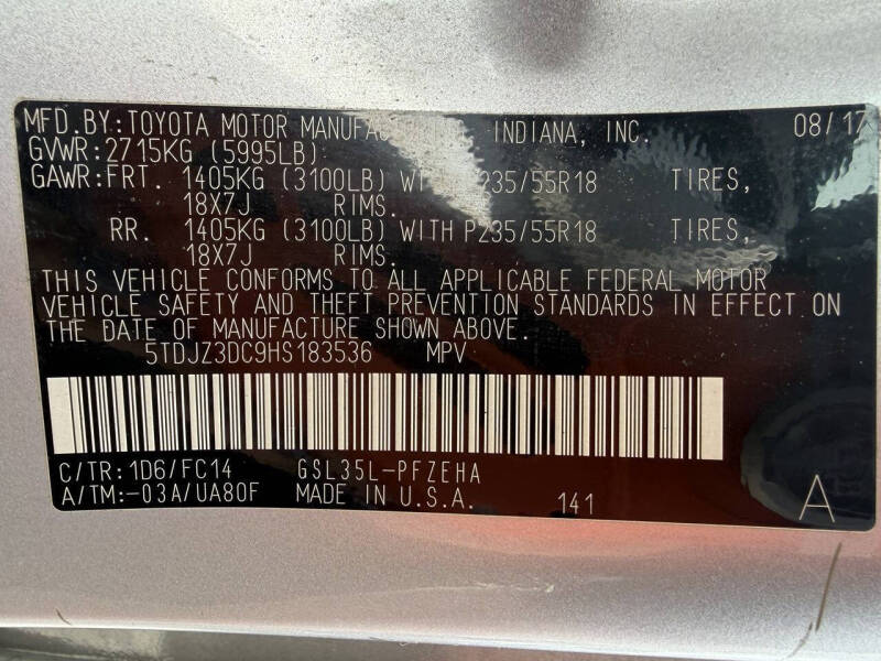 2017 Toyota Sienna LE 7-Passenger