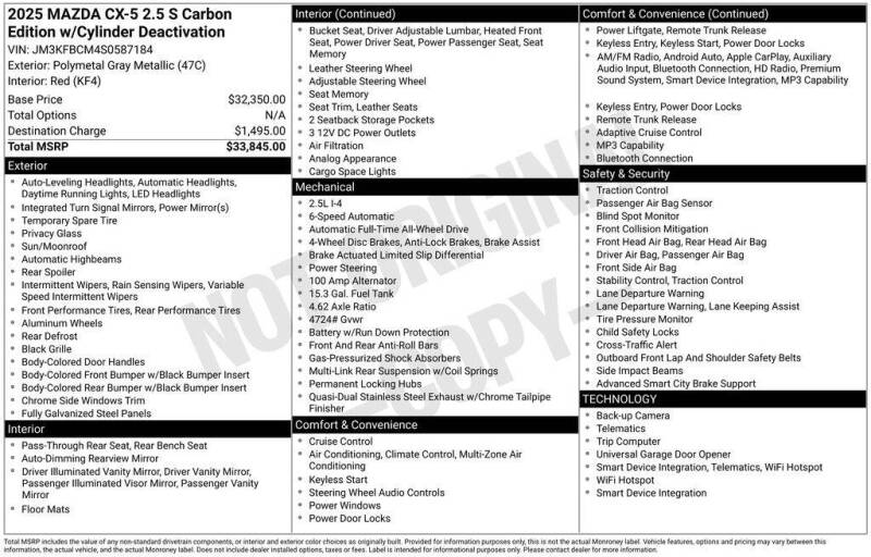 2025 Mazda CX-5 2.5 S Carbon Edition