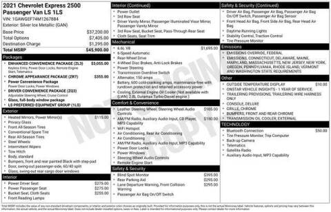 2021 Chevrolet Express LS 2500