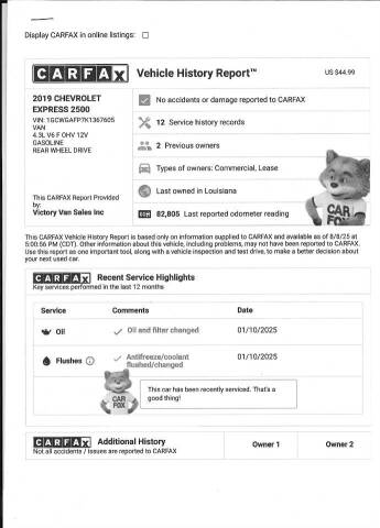 2019 Chevrolet Express 2500