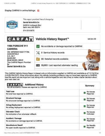 1986 Porsche 911 Carrera