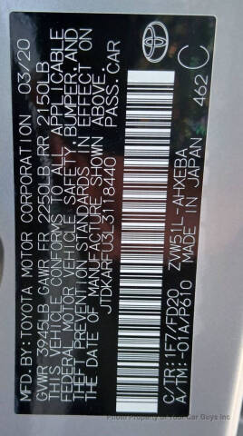 2020 Toyota Prius LE