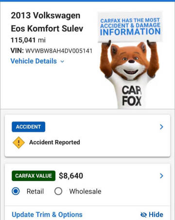 2013 Volkswagen Eos Komfort SULEV