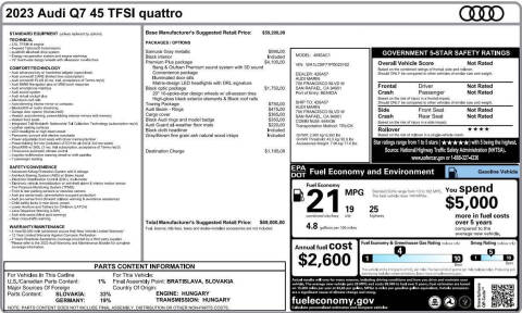 2023 Audi Q7 quattro Premium Plus 45 TFSI