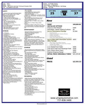 2015 Volvo S60 T5 Drive-E Premier