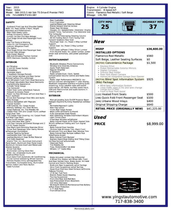 2015 Volvo S60 T5 Drive-E Premier