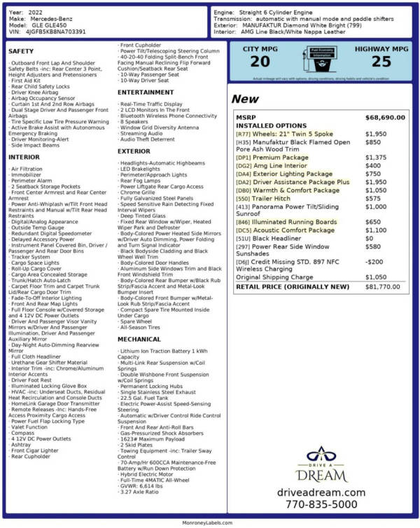 2022 Mercedes-Benz GLE GLE 450 4MATIC