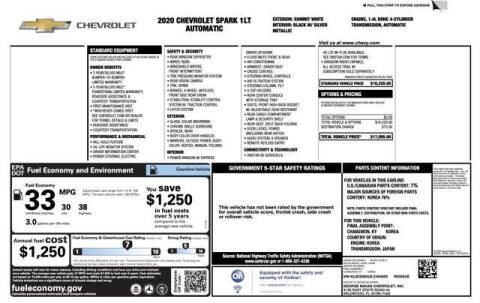 2020 Chevrolet Spark 1LT CVT