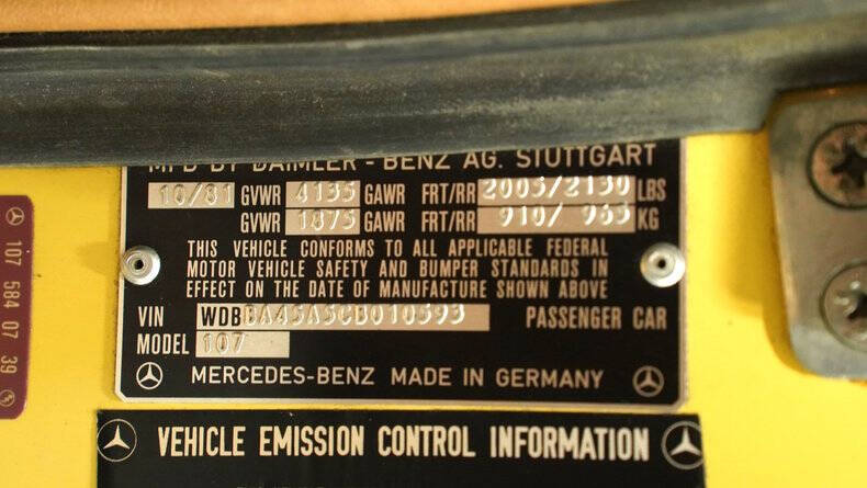 1982 Mercedes-Benz 380-Class 380 SL