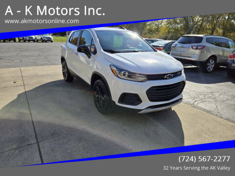 2020 Chevrolet Trax for sale at A - K Motors Inc. in Vandergrift PA