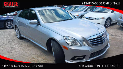 2011 Mercedes-Benz E-Class for sale at CRAIGE MOTOR CO in Durham NC
