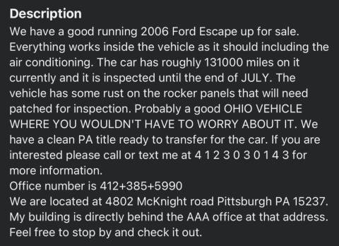 2006 Ford Escape XLT Sport