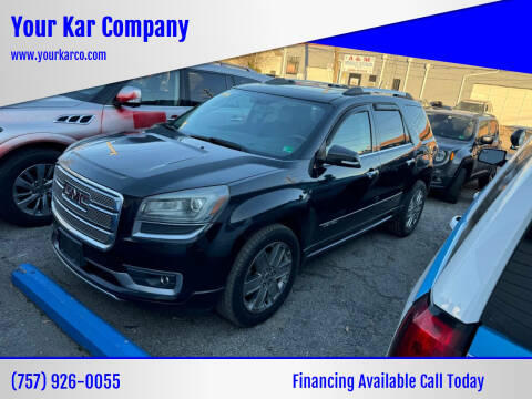 2013 GMC Acadia for sale at Your Kar Company in Norfolk VA