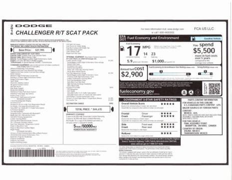 2016 Dodge Challenger R/T Scat Pack