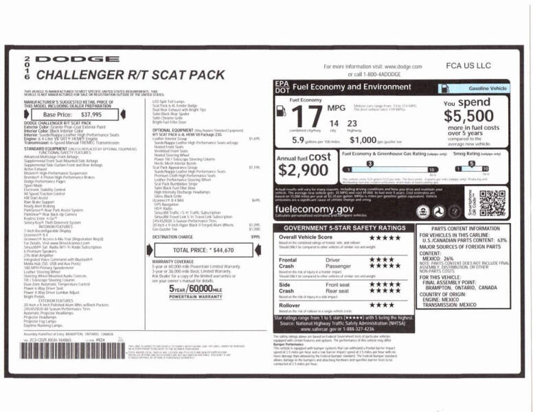 2016 Dodge Challenger R/T Scat Pack