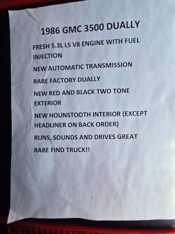 1986 GMC C/K 3500 Series C3500