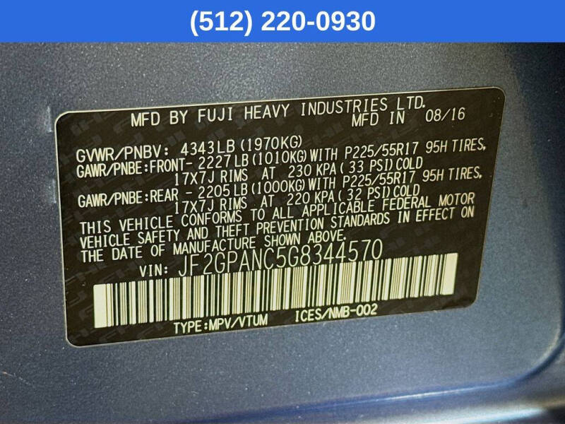 2016 Subaru Crosstrek 2.0i Limited