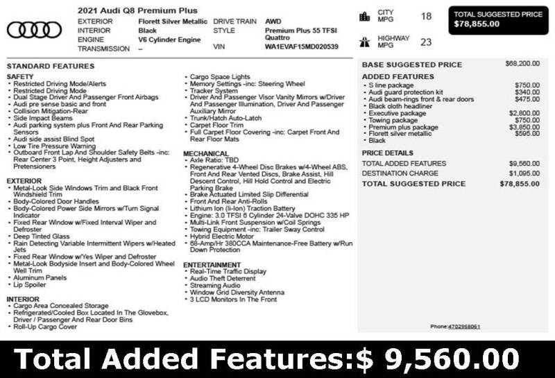 2021 Audi Q8 quattro Premium Plus 55 TFSI