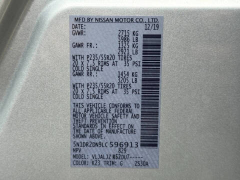 2020 Nissan Pathfinder Platinum