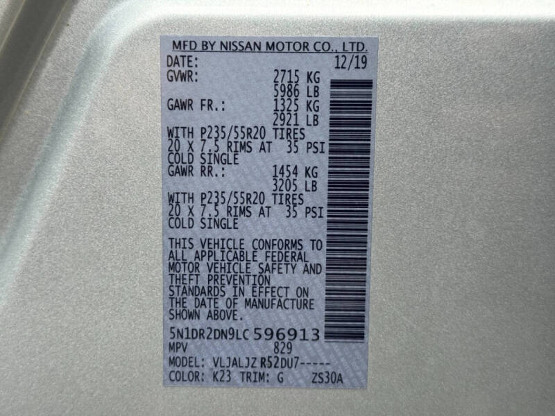 2020 Nissan Pathfinder Platinum