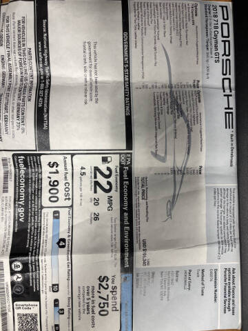 2018 Porsche 718 Cayman GTS