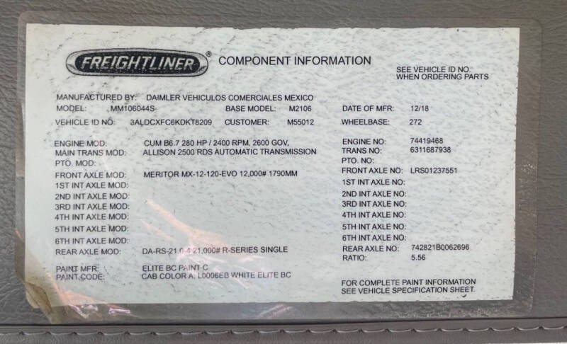 2019 Freightliner M2 106