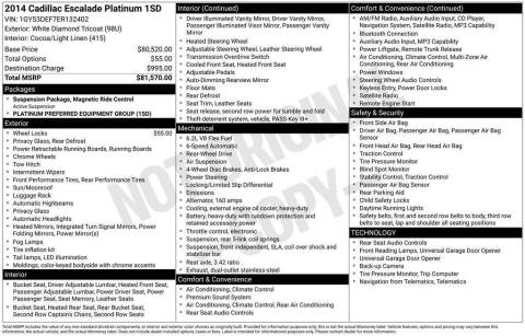 2014 Cadillac Escalade Platinum