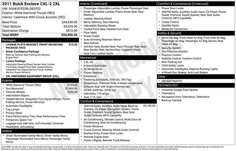 2011 Buick Enclave CXL-2