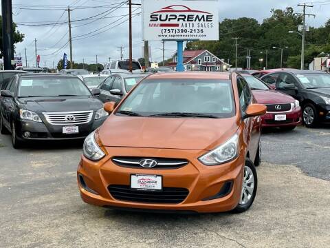 2017 Hyundai Accent for sale at Supreme Auto Sales in Chesapeake VA